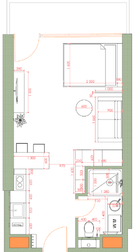 studio, 34.74 m², 37 floor, 7th Heaven Residence in Batumi