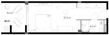 Студия, 40 м², 3 этаж в ЖК "Salibauri Hills"