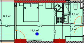 studio, 33.3 m², 7 floor in "Lagoon Resort"