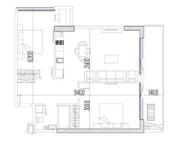 3-комнатная квартира, 74 м², 28 этаж в ЖК "Intourist Residence"
