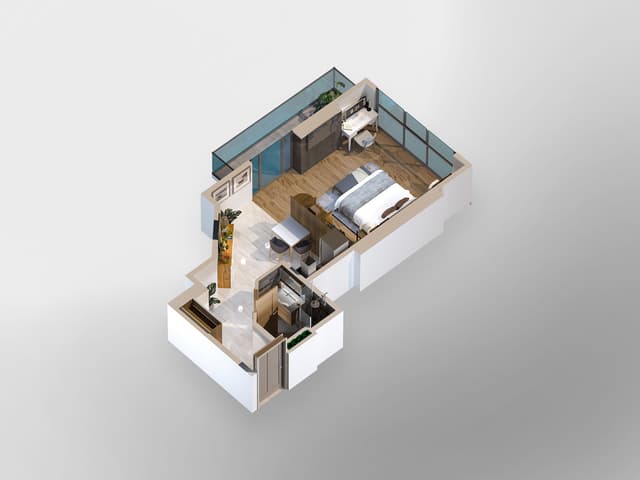 1-bedroom apartment, 57.7 m², 15 floor in "LemonGarden Residence & Spa"