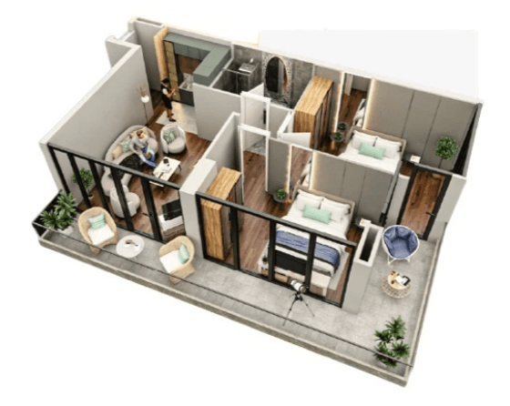 2-комнатная квартира, 73.4 м², 4 этаж в ЖК "Tekto Rakurs"