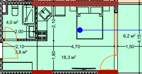 studio, 32.7 m², 6 floor in "Lagoon Resort"
